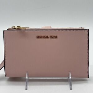 Michael Kors Large Double Zip Wallet Wristlet Light Pink